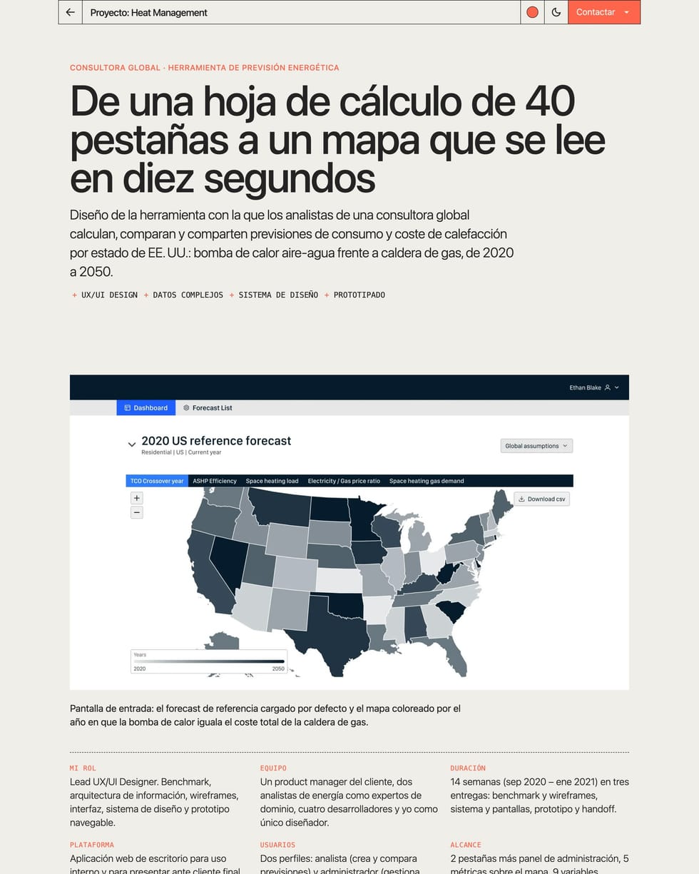 Cabecera de una página de proyecto con su imagen principal y su ficha técnica